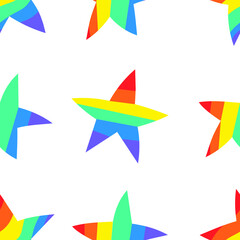 Vector Seamless Pattern with Illustration Rainbow. Cartoon Pride Colorful Drawing Background. Hand Drawn LGBTQ Flag Support Sketch