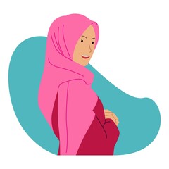 Young Arabic woman wearing hijab. Woman Face Covered with Hijab
