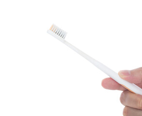 Toothbrush in front of white background
