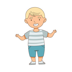 Cheerful Boy Standing with Open Arms for Hug Vector Illustration