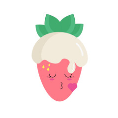 
Funny strawberries on a white background. Vector illustration