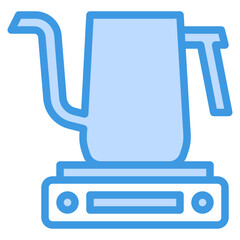 Kettle blue outline icon