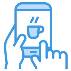 Mobile Phone blue outline icon