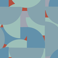 Grey Blue with geometric semi circle shapes seamless pattern background design.