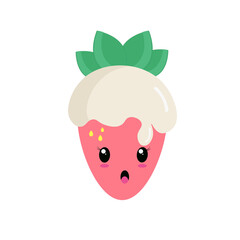 Funny strawberries on a white background