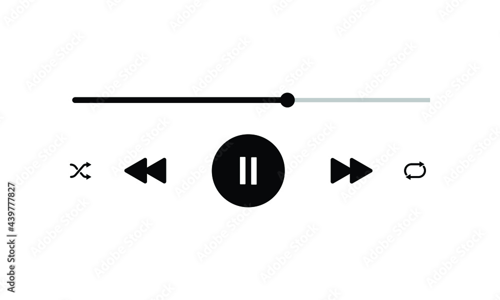 Aufkleber icon media music player in vector. modern playback of music application. multimedia navigation on sm