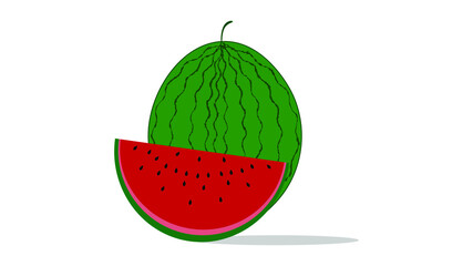 simple illustration of a sliced watermelon