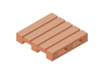 Wooden pallet in isometric view. Simple flat illustration