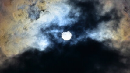 Fototapeta na wymiar partial eclipse of the sun the 10.Jun in Czech republic