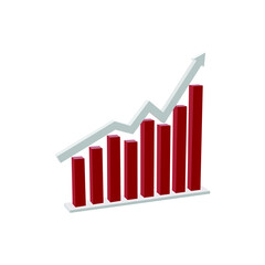 growth chart with white arrow, Start up and Profit, Graph bar, Business graph, Business Growth concept