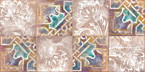 digital wall tile design, wallpaper, background and texture for interior home decor