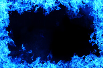 Blue Flame Frame Background Image