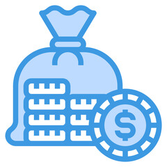 Saving blue outline icon