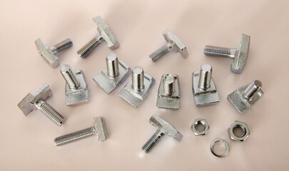 Nut and Bolts. Industrial background.