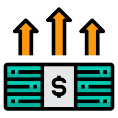 Cash filled outline icon