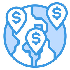 Investment blue outline icon