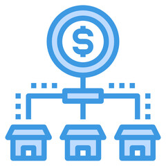 Real Estate blue outline icon