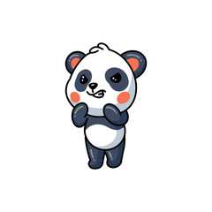 Cute little panda angry cartoon