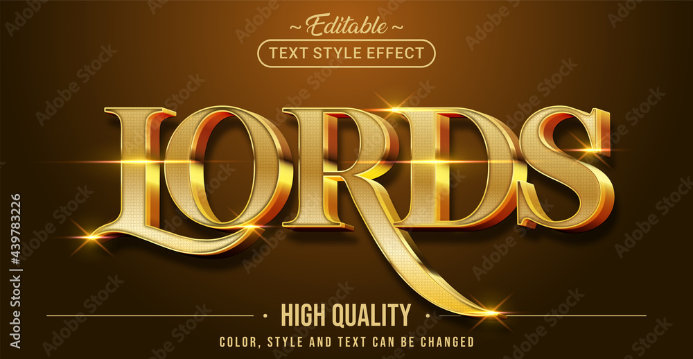 Poster Editable text style effect - Lords text style theme.