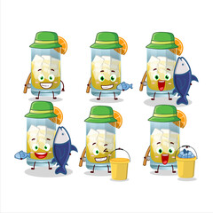 A fisherman singani cartoon picture catch a big fish