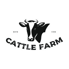 cattle farm logo  icon and vector