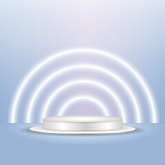 Background 3d blue vector with stage product and minimal blue wall scene