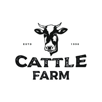 cattle farm logo  icon and vector