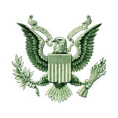 eagle  extracted from American $ 1 bill