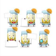 Fototapeta premium Singani cartoon in character bring information board