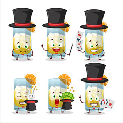 A singani Magician cartoon character perform on a stage