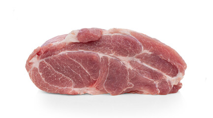 Raw pork on white background
