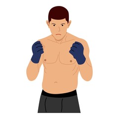 Fototapeta premium Boxer fight. Flat design vector illustration