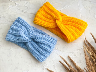 knitted gloves and scarf