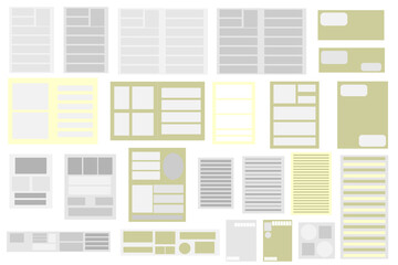 申請書や申込書や書類など色々な用紙のセット