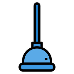 Plunger filled outline icon