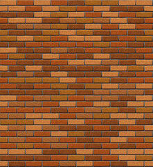 Brick wall texture pattern. Seamless vector illustration
