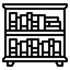 Bookshelves outline icon