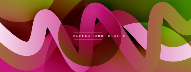 Abstract overlapping lines and circles geometric background with gradient colors