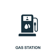 Gas Station icon. Monochrome simple element from oil industry collection. Creative Gas Station icon for web design, templates, infographics and more