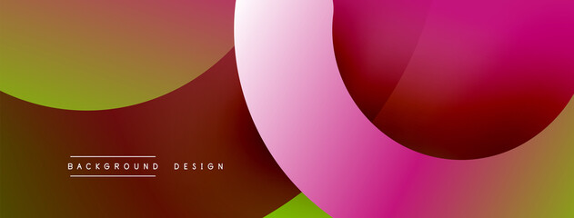 Abstract overlapping lines and circles geometric background with gradient colors