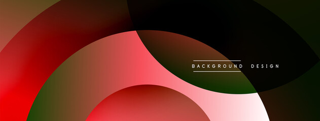 Fototapeta premium Abstract overlapping lines and circles geometric background with gradient colors