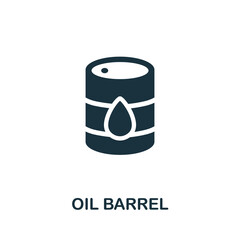 Oil Barrel icon. Monochrome simple element from oil industry collection. Creative Oil Barrel icon for web design, templates, infographics and more