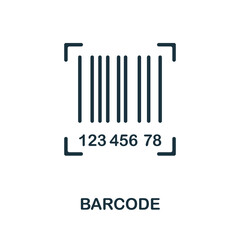 Barcode icon. Monochrome simple element from packaging collection. Creative Barcode icon for web design, templates, infographics and more