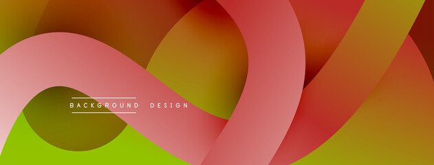 Abstract overlapping lines and circles geometric background with gradient colors