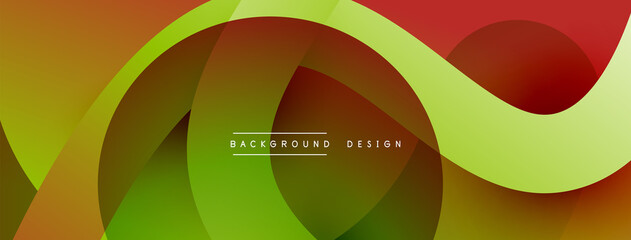 Abstract overlapping lines and circles geometric background with gradient colors