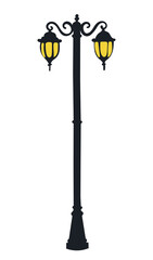 street lamp post in flat style