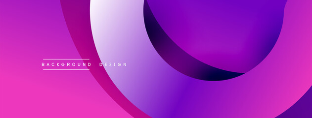 Abstract overlapping lines and circles geometric background with gradient colors