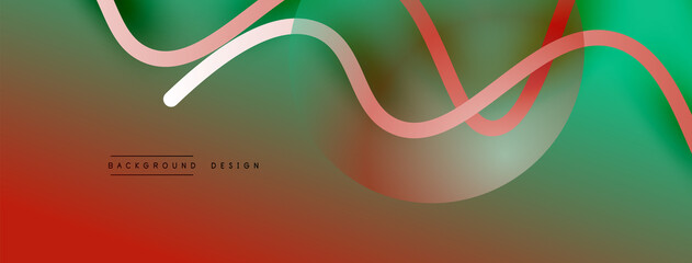 Abstract gradient background with wave line with shadow effect. Geometric composition. 3D shadow effects and fluid gradients