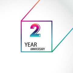 2 Anniversary Vector Illustration, 2 years, Number 2, two