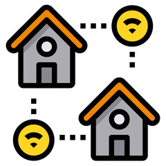 Smart House filled outline icon